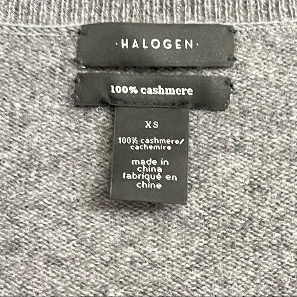 Halogen V Neck Cashmere Sweater in Grey Size XS - Picture 2 of 6